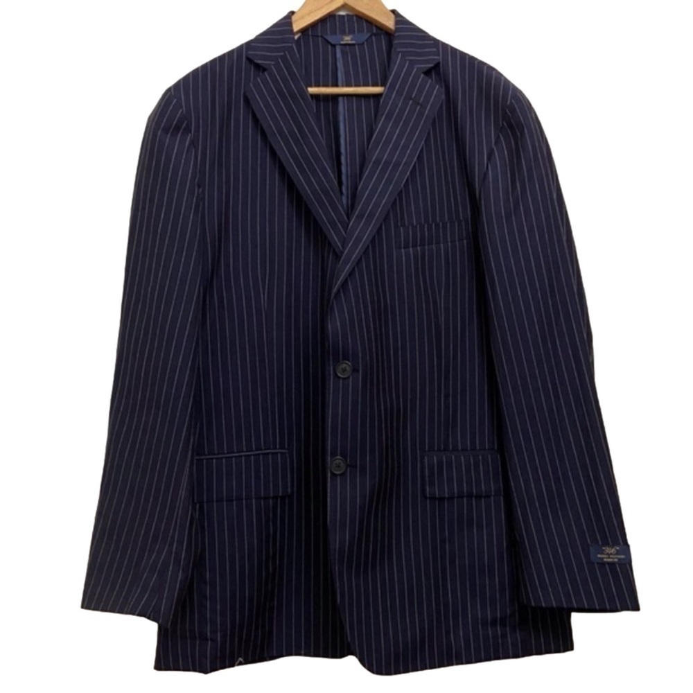 BROOKS brothers 346 blazer Regent fit size 43R wool linen lightweight blue ecru